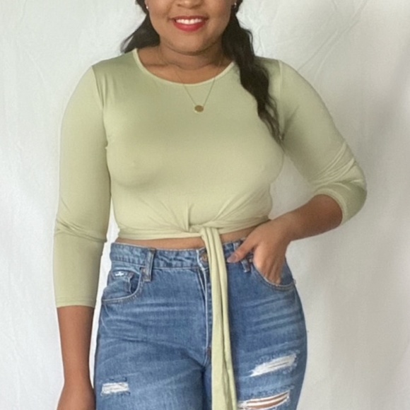 Olive Love Wrap Top - Picture 1 of 1